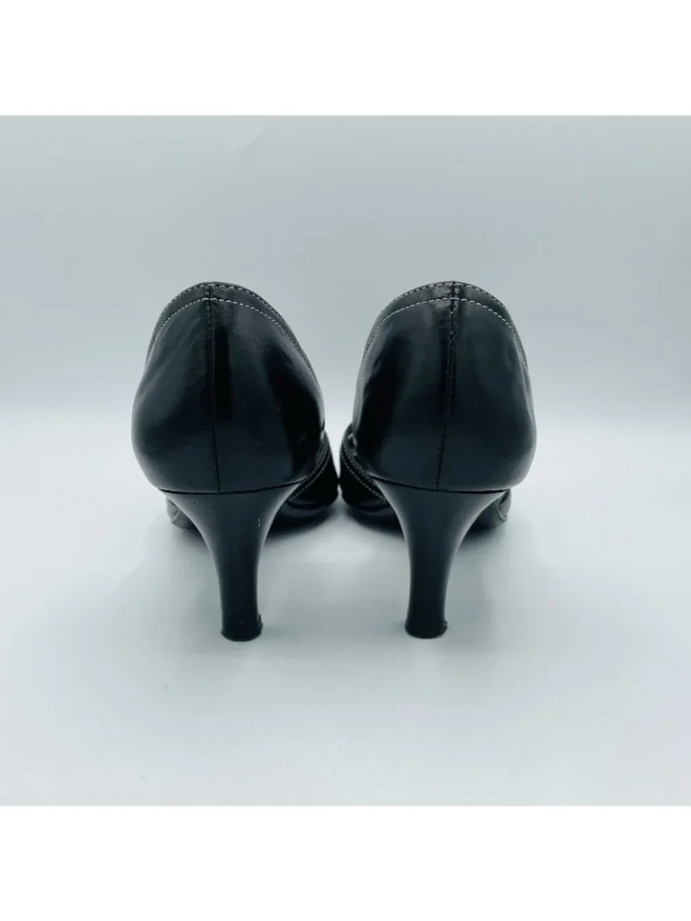 Liz Claiborne Shoes Women Size 9 M Black Leather Giselle Heels Slip On D'Orsay